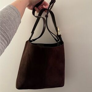 H&M Dark Brown Suede Shoulder Bag